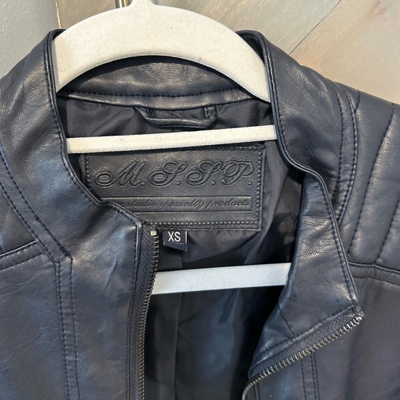 M.S.S.P Genuine Leather Bomber Jacket - Picture 3 of 5